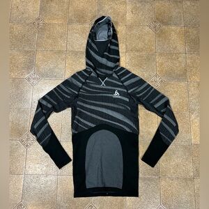 Odlo Blackcomb Base Layer Womens XS Cerise Long Sleeve Hooded Top w/Face Mask